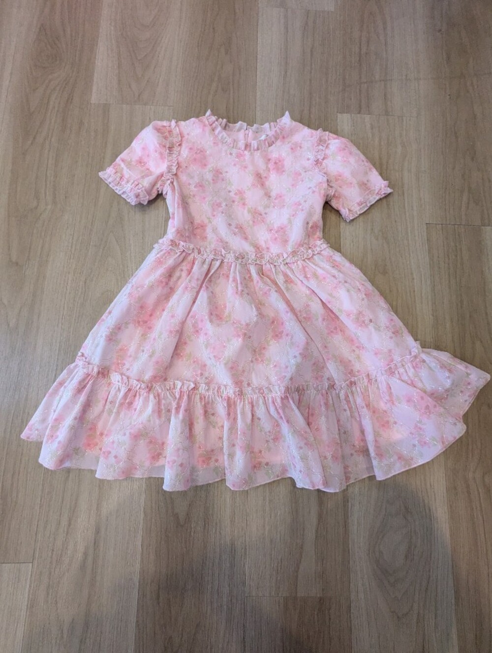 Badgley Mischka Pink Floral Girls Dress Size 12
